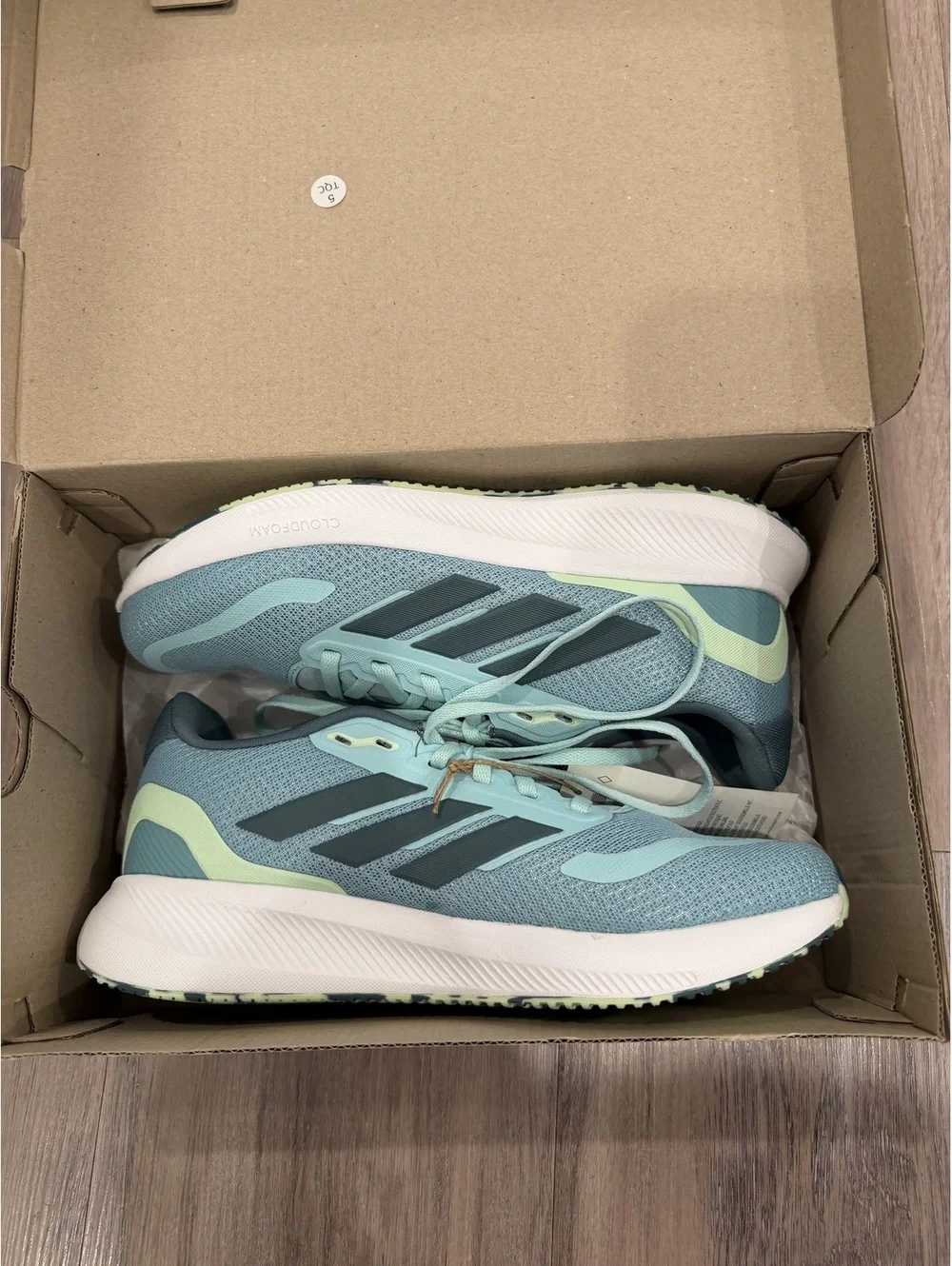 Adidas Women's Running Shoes Size 5 Blue with Black Stripes